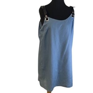 Mod‎ X Women's Leather Strap Mini Light Blue Dress, Size Large